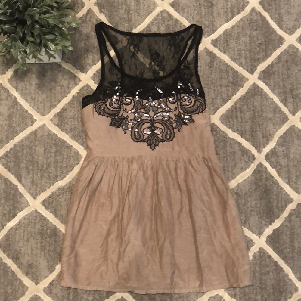 SOLD NWOT Mauve/ black lace ruffle Miss Me too - Picture 1 of 8